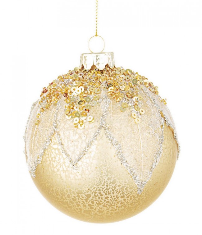12x Esfera Vt Fogliage Oro D80