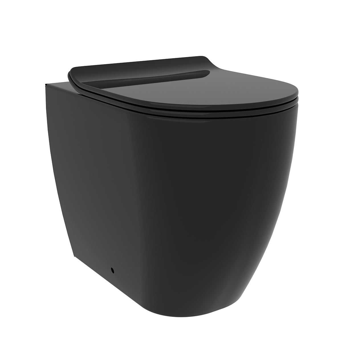 Inodoro Greta sin borde adosado a pared - Desagüe universal blanco mate