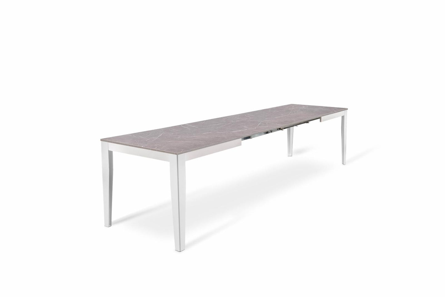 Mesa extensible blanco antracita 80 cm x 130-290 cm Alt. 76 cm