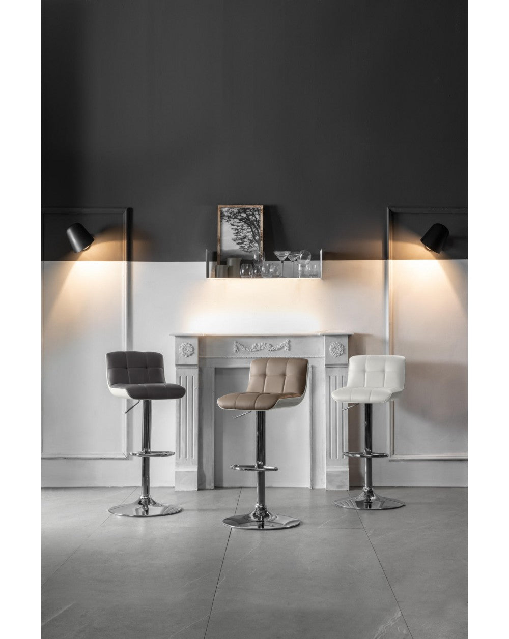 2x Taburete Kurt STS de piel sintética