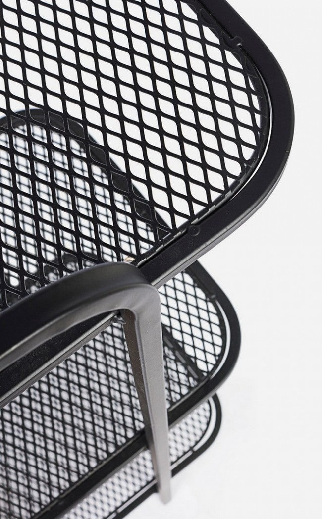 Librería perfilada de acero con tres estantes Antracita ELYOT 82x35x h100 cm