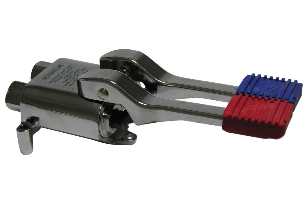 Grifo exterior de pie de 2 vías con manguera flexible y 1/2 grifo