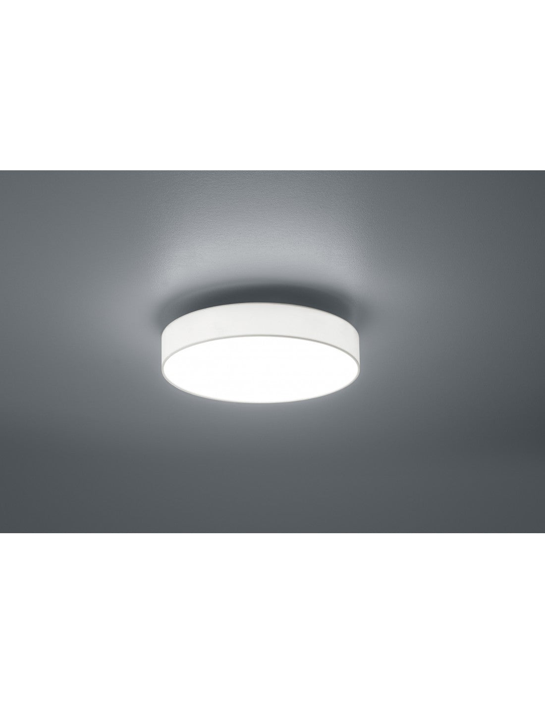 Lámpara de techo LED con atenuador y pantalla que cambia de color Lugano Tela blanca Ø40 cm Trio Lighting