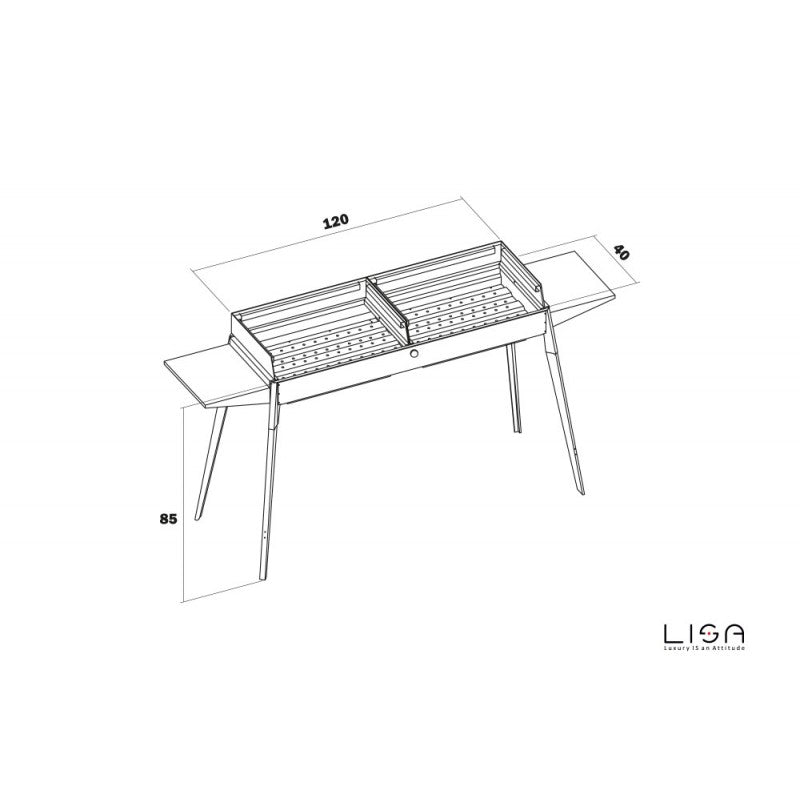 Barbacoa Etna Maxi ACERO Dimensiones: 150 x 62 x 85 h cm