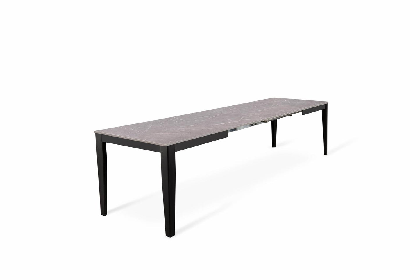 Mesa extensible antracita-negro 80 cm x 130- 290 cm Alt. 76 cm
