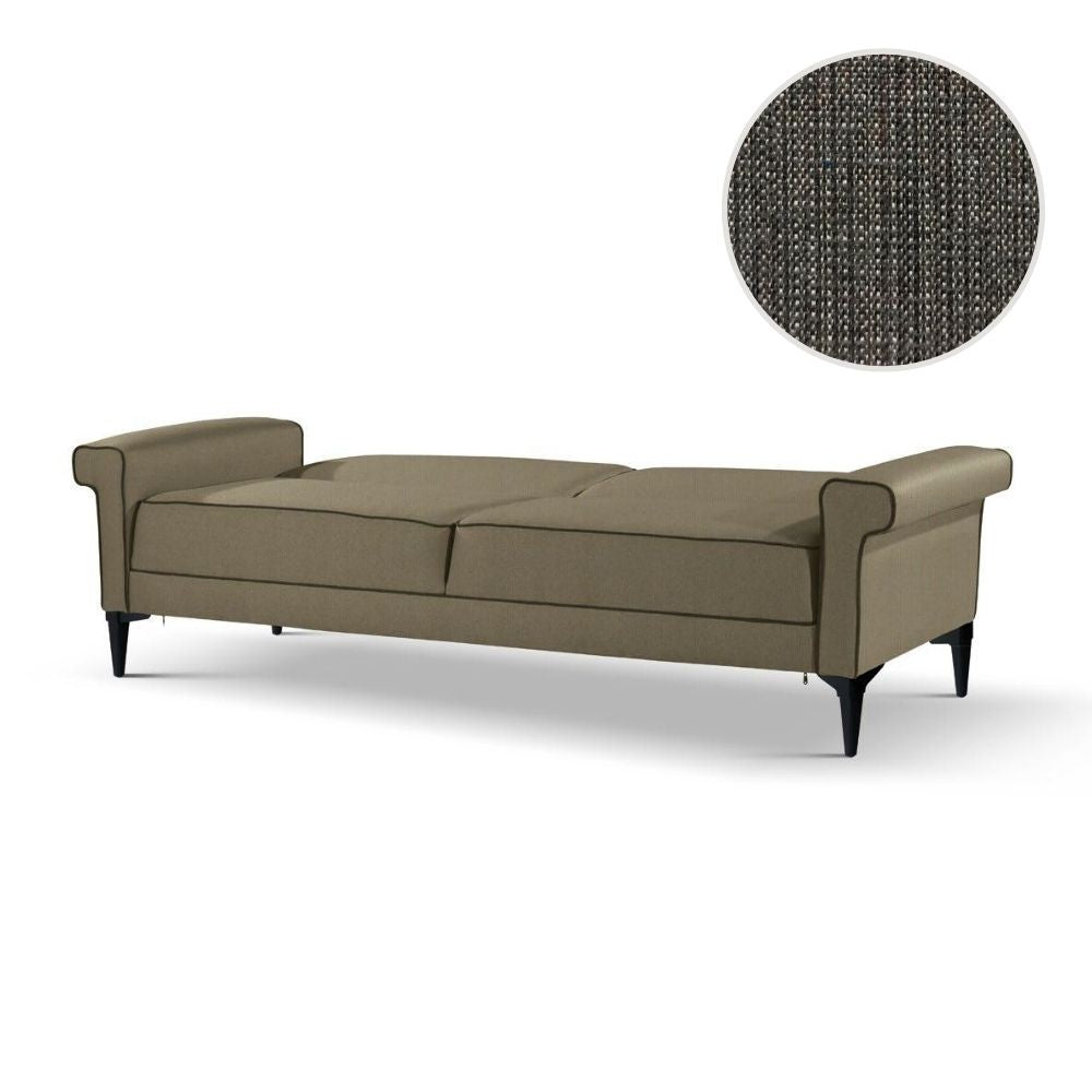 Divano letto Silvera 2 posti tessuto grigio EFFEZ