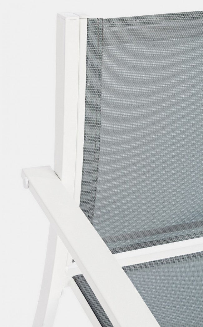 Conjunto de salón de jardín de 3 piezas en metal Auri blanco