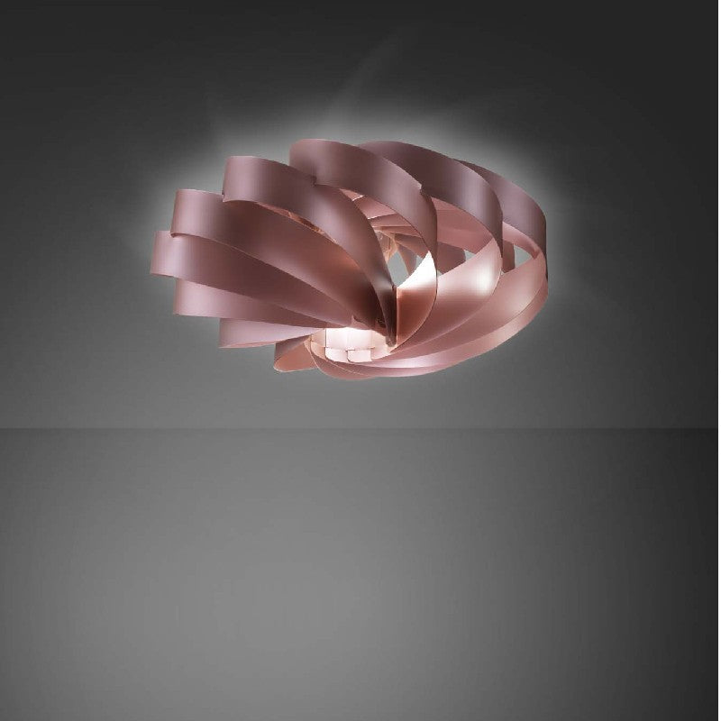 Lámpara de techo FLAT One light en Polilux Rosa diámetro 50x h22cm