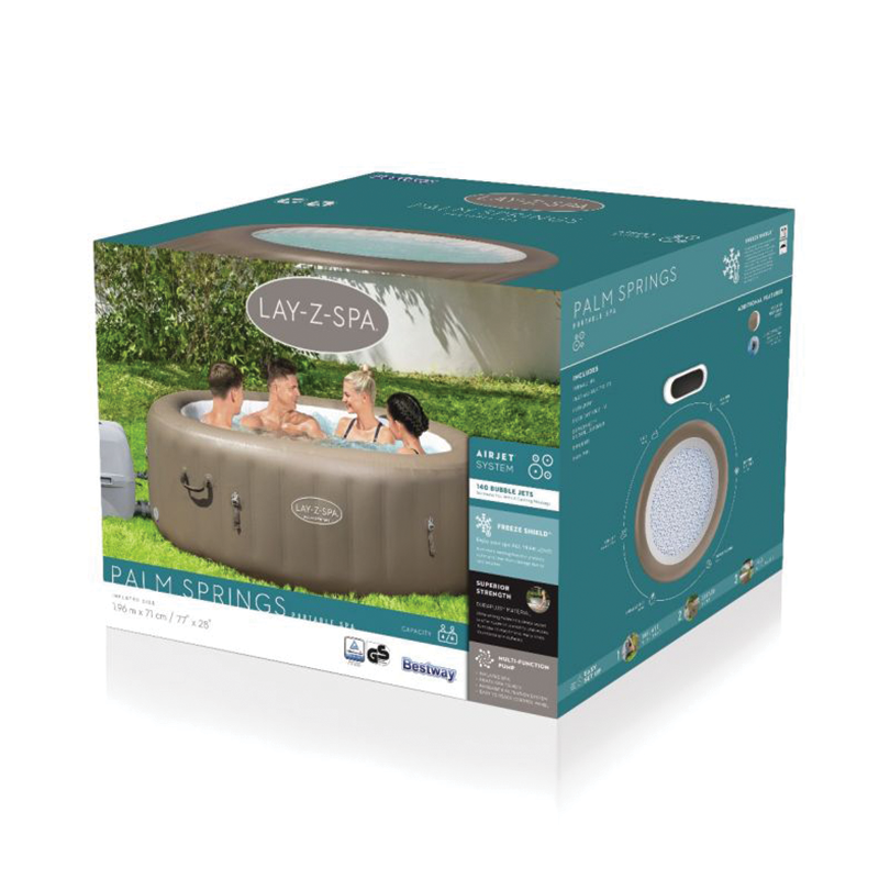 Bañera de hidromasaje inflable Lay-Z-Spa Palm Springs AirJet para 4-6 personas