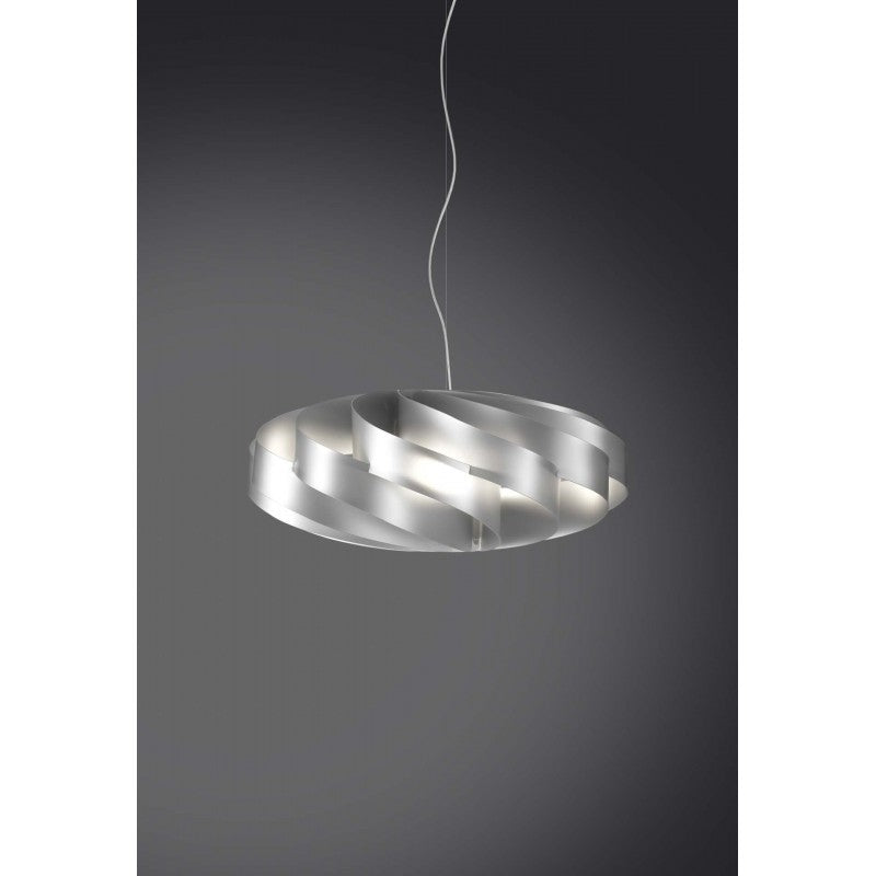 Lámpara colgante plana 3 luces plata 70x70xh.34 cm