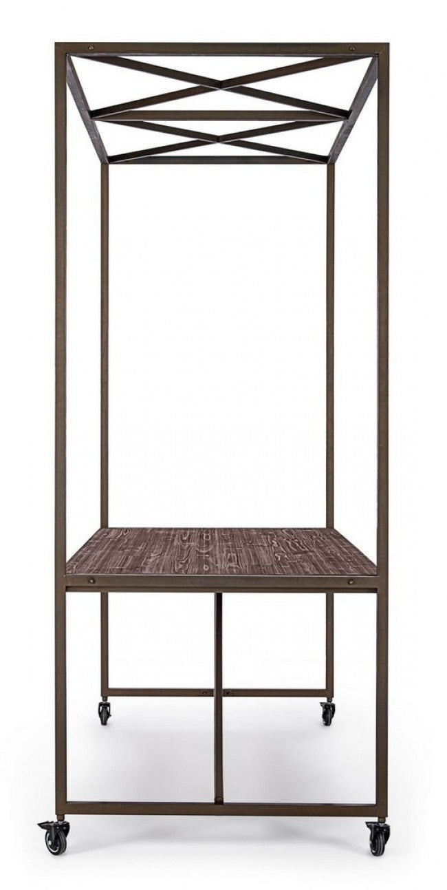 Mesa expositora industrial con techo 180x220h cm