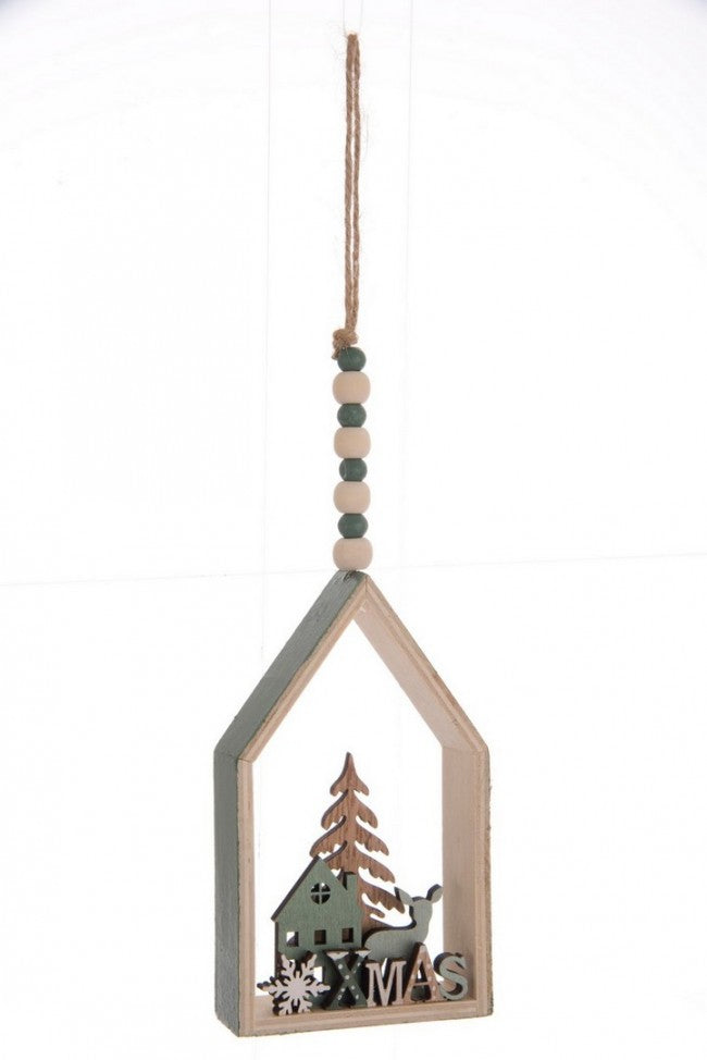 12x Colgante de casa de ciervo natural