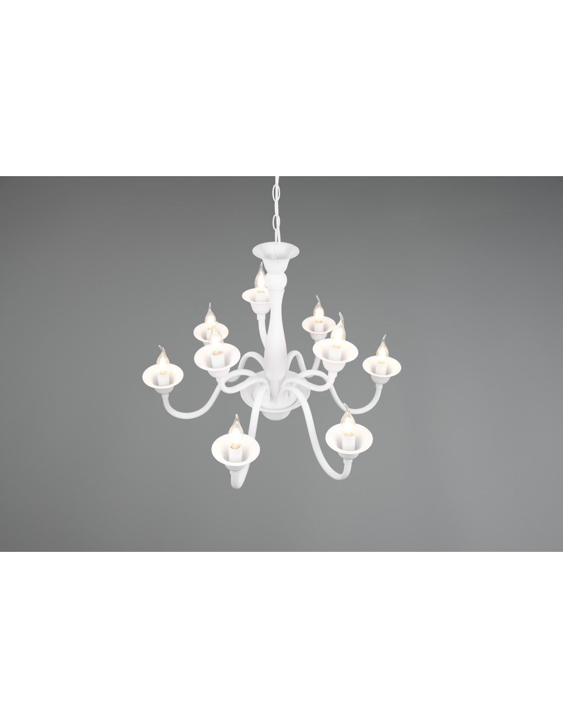 Lámpara De Comedor Blanca 9 Luces Con Cadena Elsa Trio Lighting