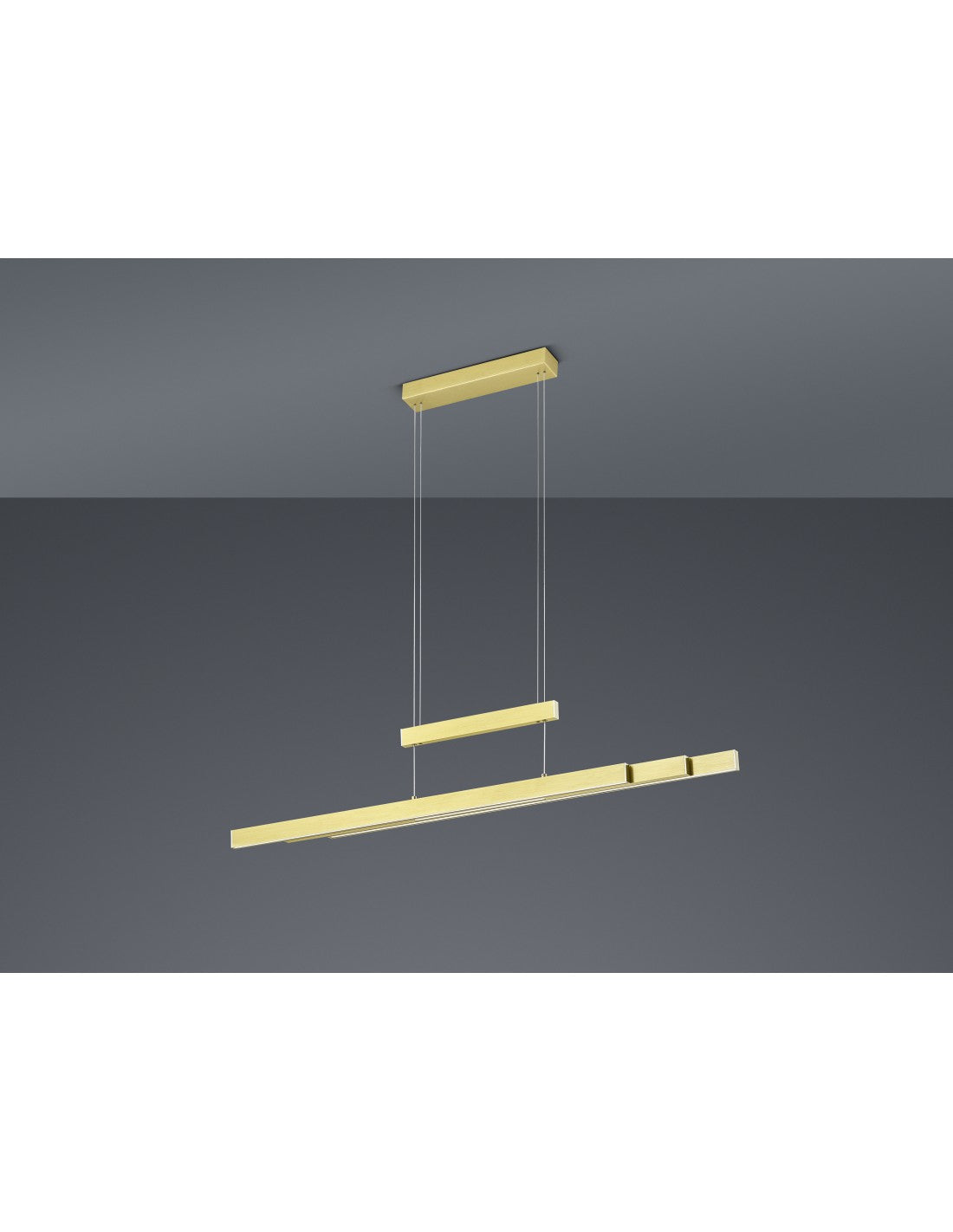 Moderna suspensión Trajan Led Touch regulable latón trío iluminación