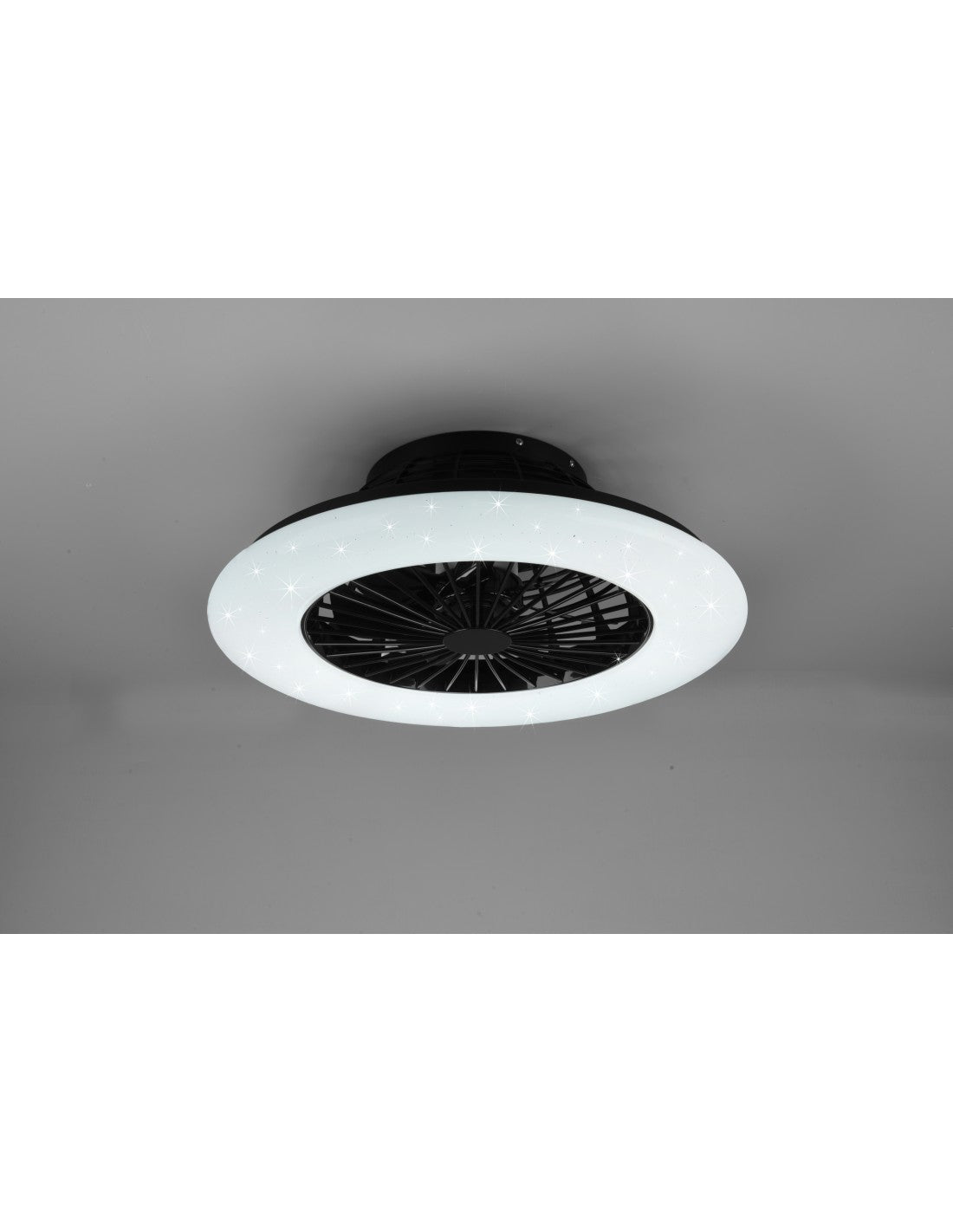 Ventilador de araña LED regulable Stralsund Black Trio Lighting
