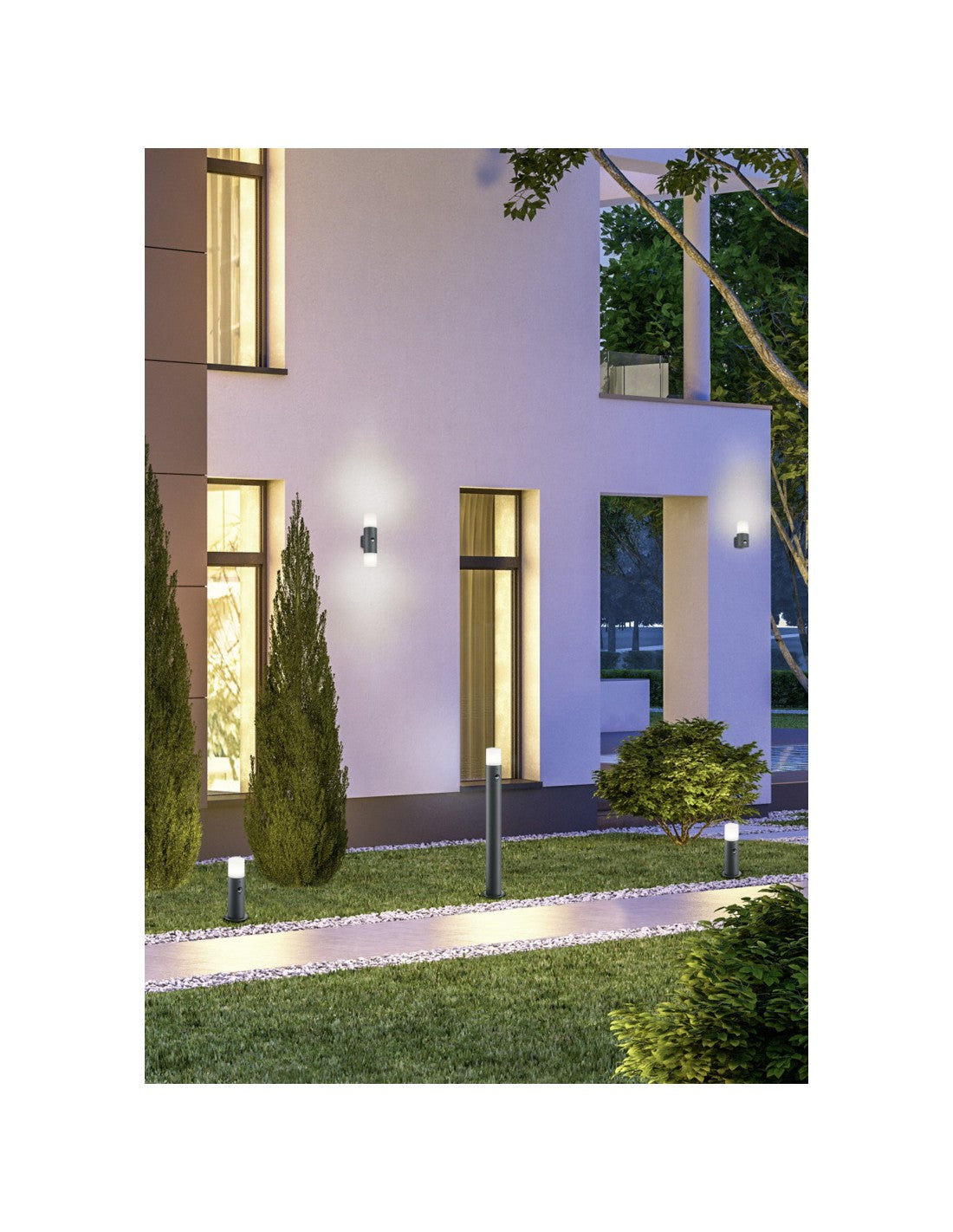 Hoosic Poste de exterior 1xE27 con sensor de movimiento antracita H80 cm IP44 Trio Lighting