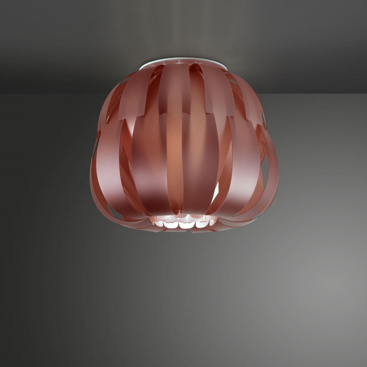 Plafón de metal rosa cm. 42x33h