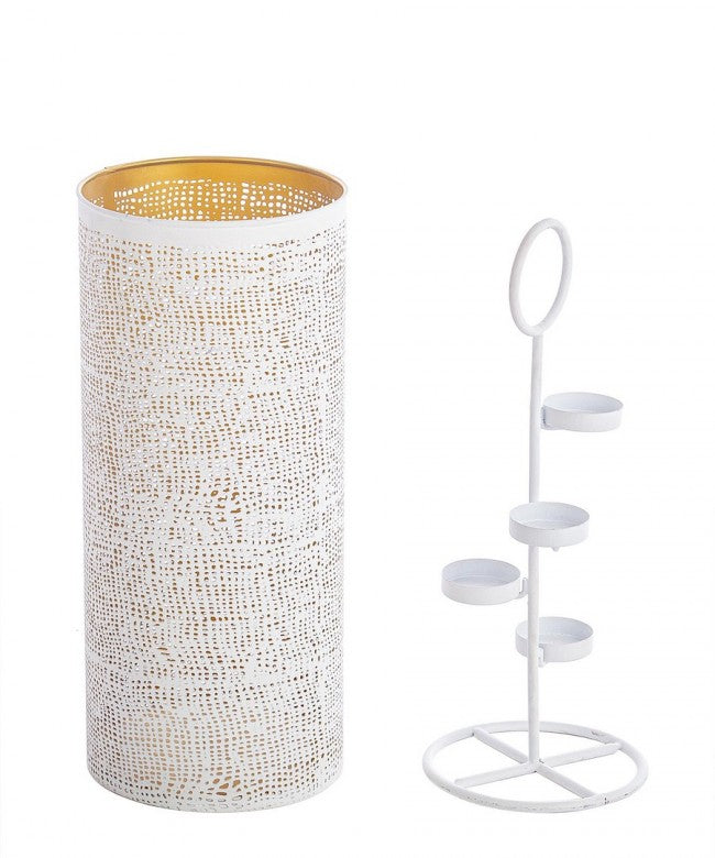 P.Tealight 4P Icelyn Blanco-Oro