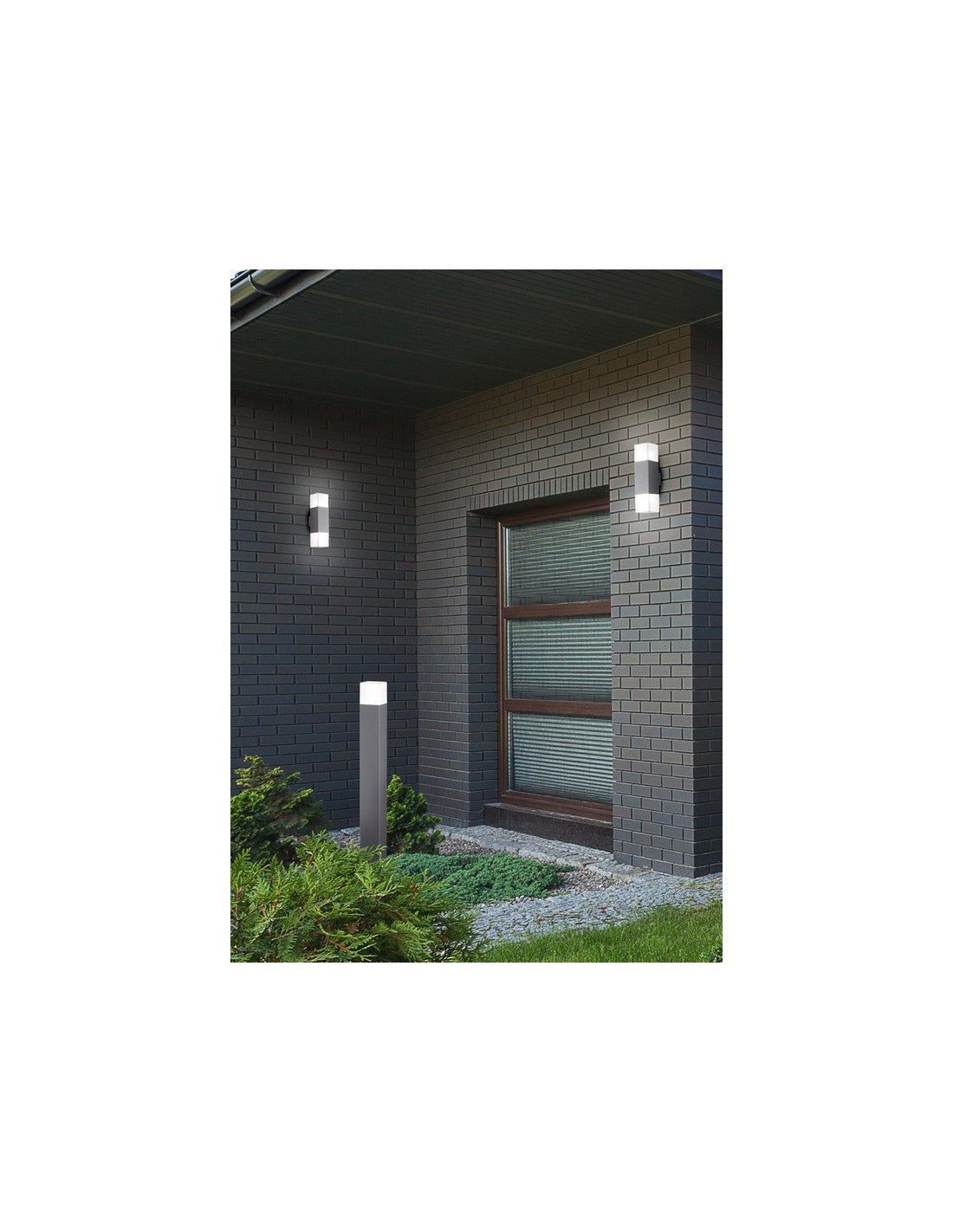 Aplique LED de doble luz para exteriores, iluminación en trío de aluminio Hudson
