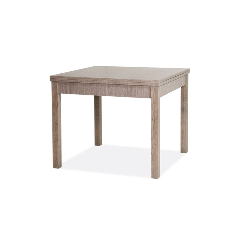 Mesa de comedor Olmo que se abre como un libro en madera ennoblecida 90x90-180 cm
