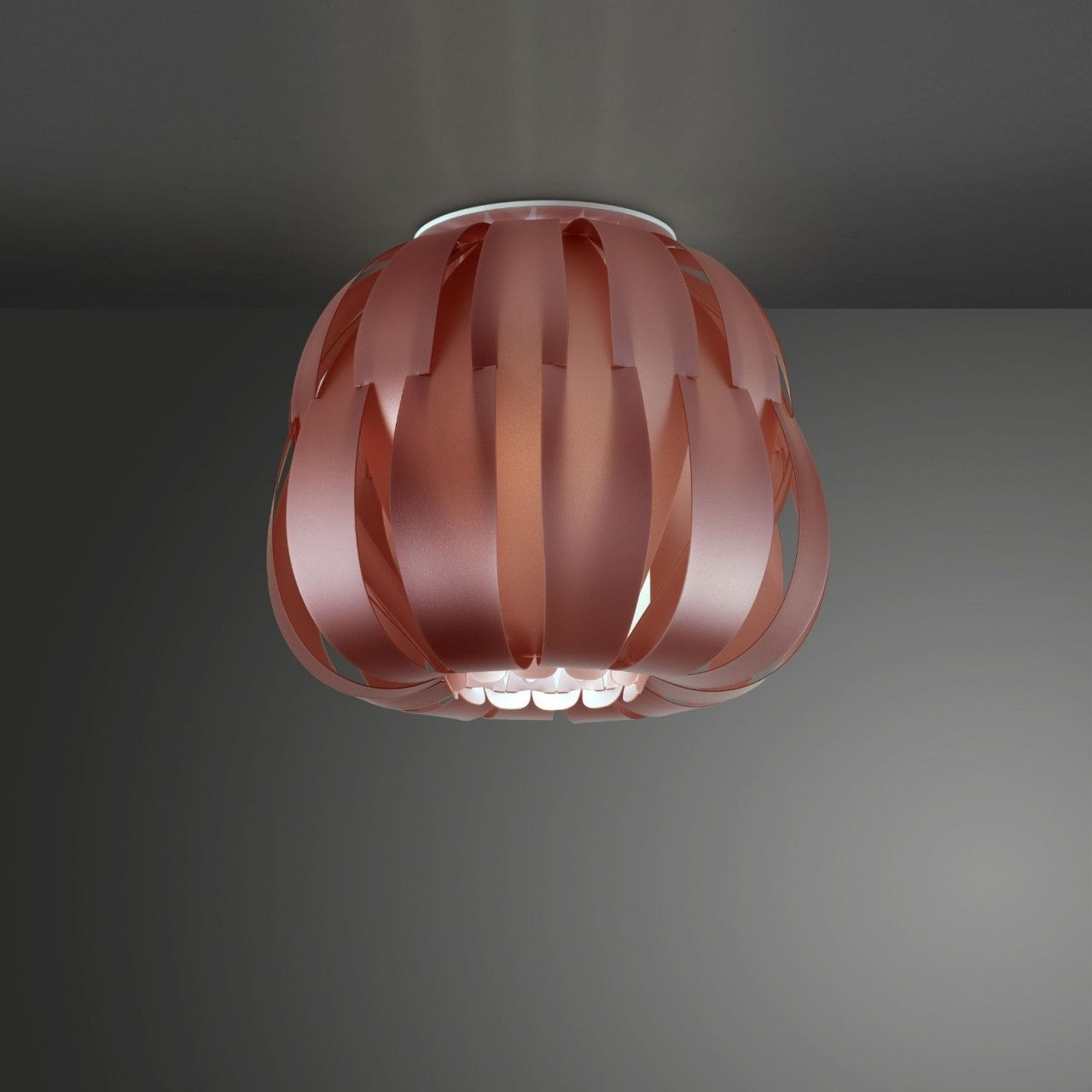 Plafón de metal rosa cm. 19 x 17 h