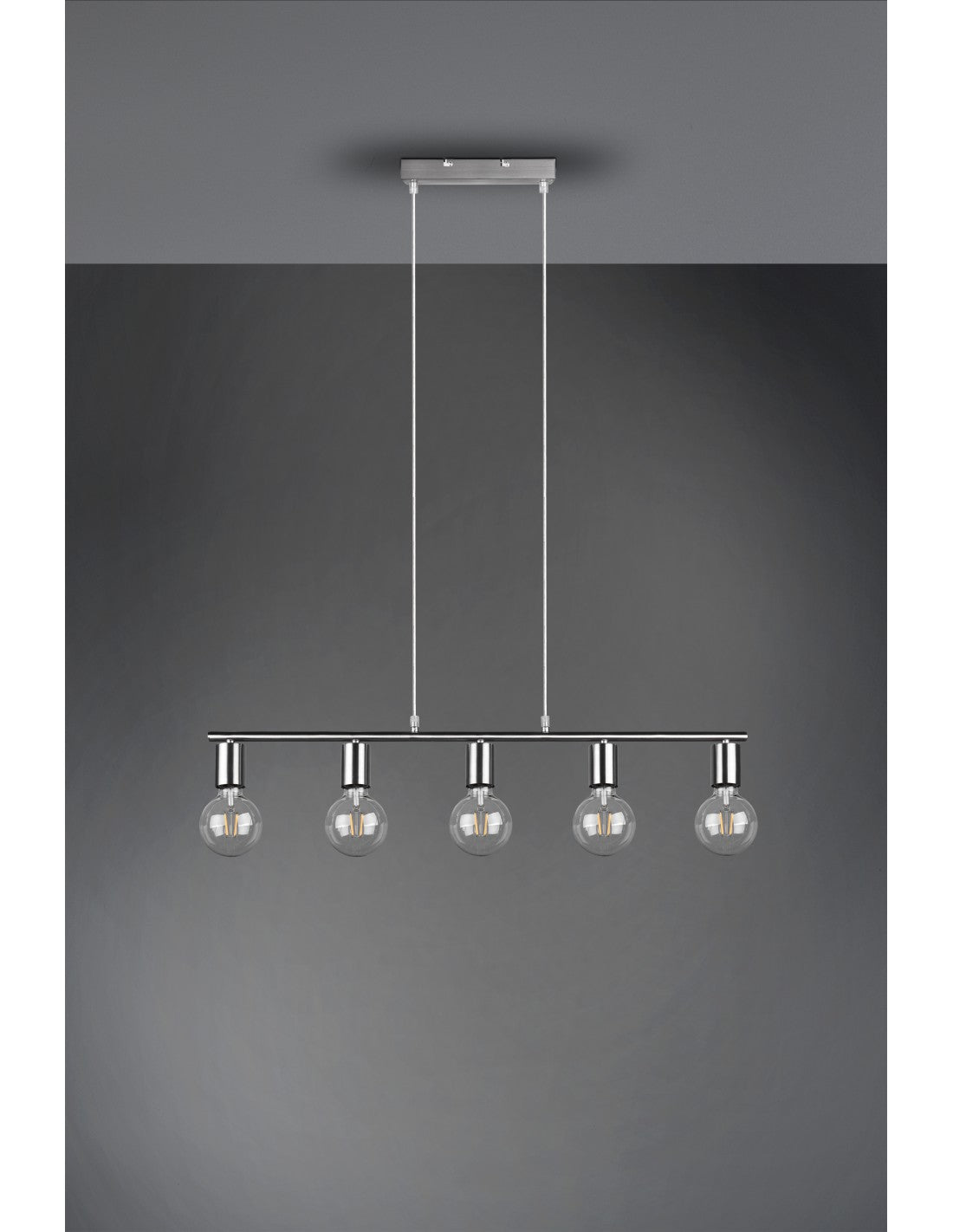 Lámpara colgante 5xE27 Vannes Níquel L82 cm Trio Lighting