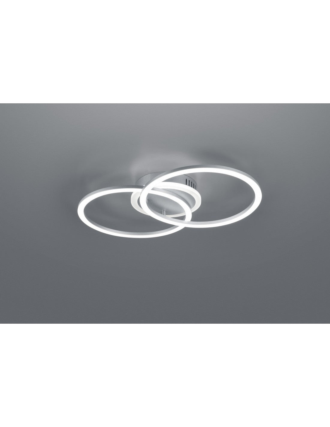 Plafón Venida Doble Círculo Aluminio LED 25w Regulable L50 cm Trio Lighting