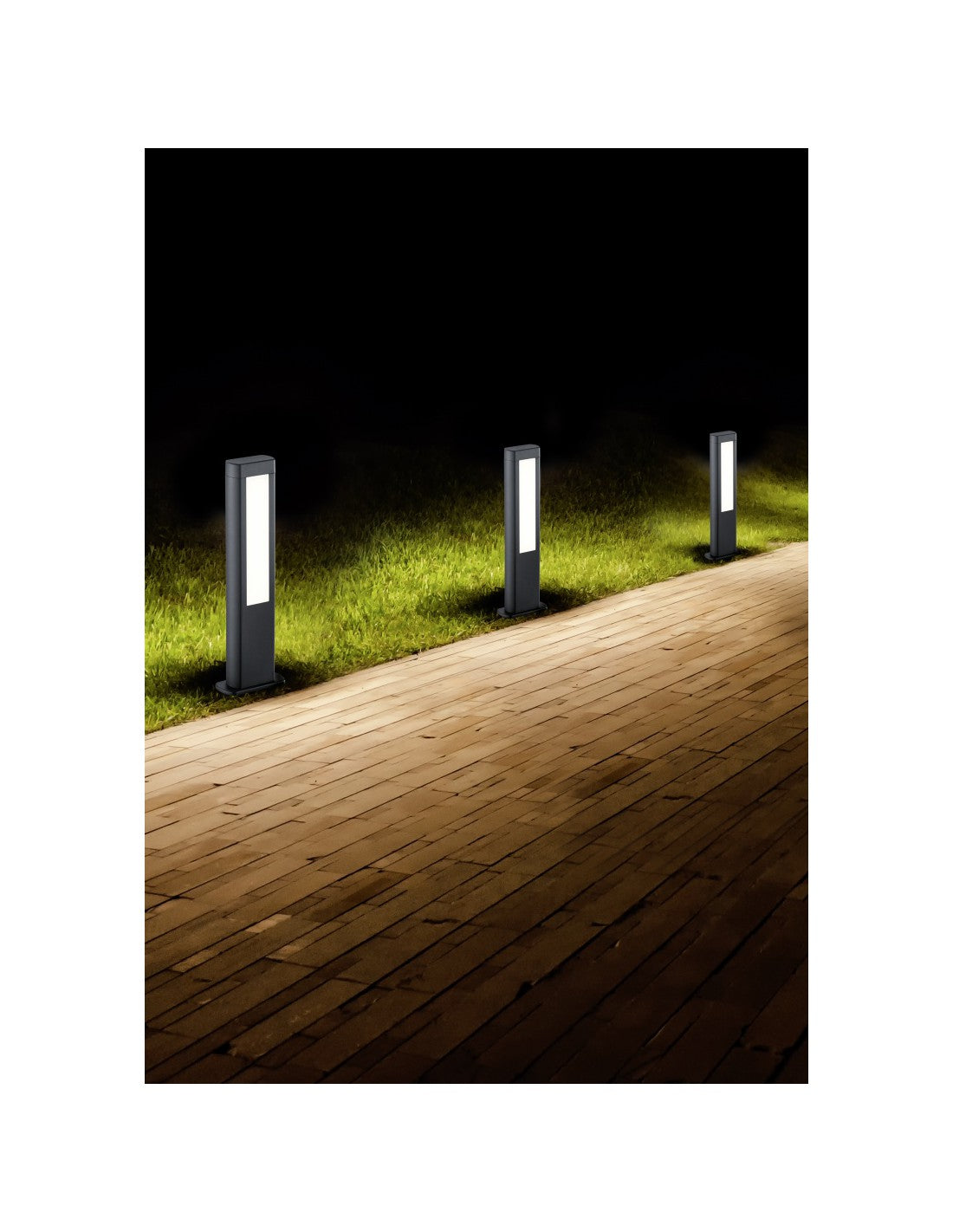Rin LED de poste bajo para exterior IP54 Antracita H50 cm Trio Lighting