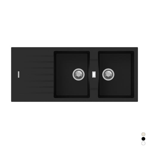 Fregadero encastrable sintético 2 senos 116 cm