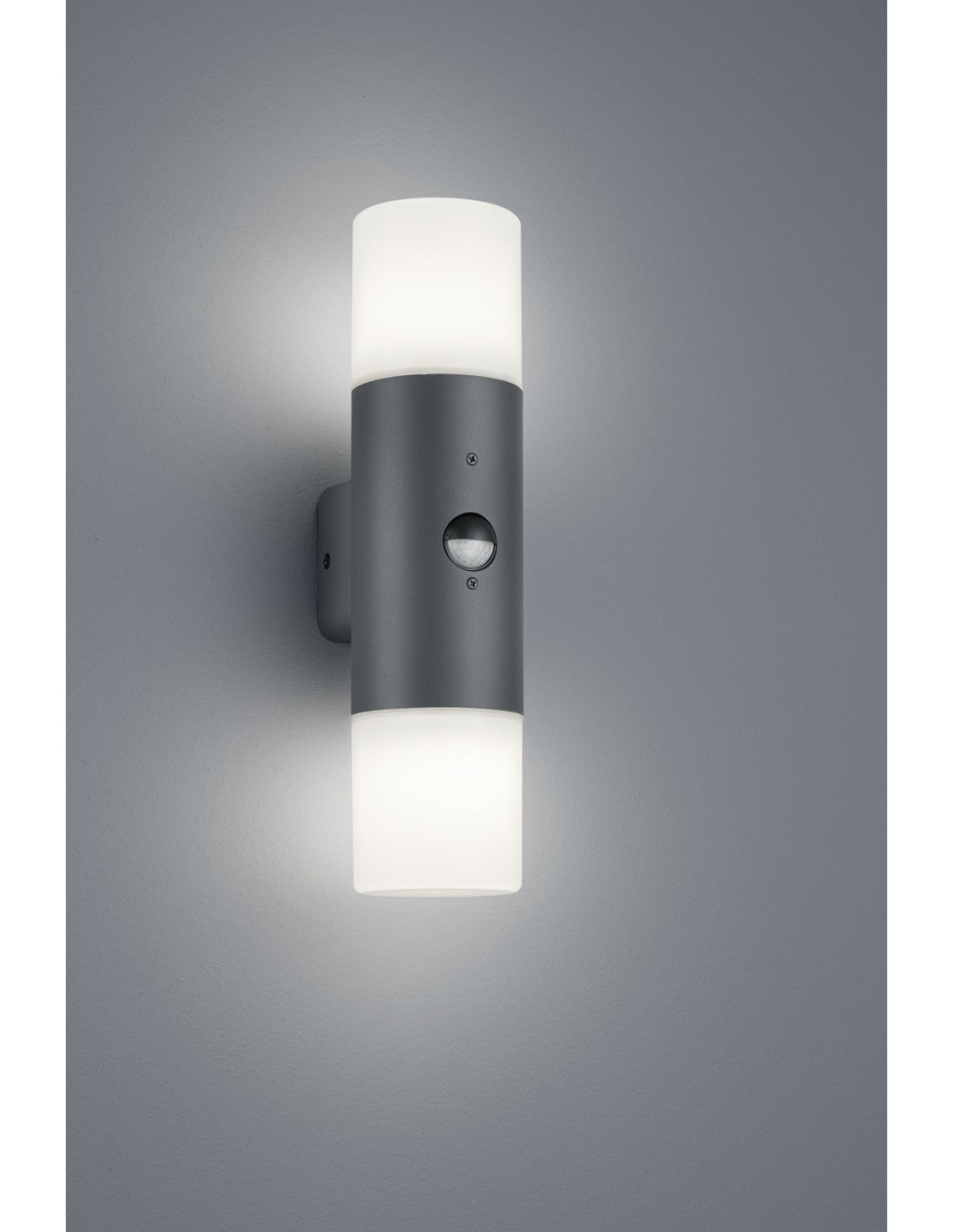 Hoosic Aplique Doble Emisión 2xE27 Antracita Con Sensor de Movimiento H33 cm IP44 Trio Lighting