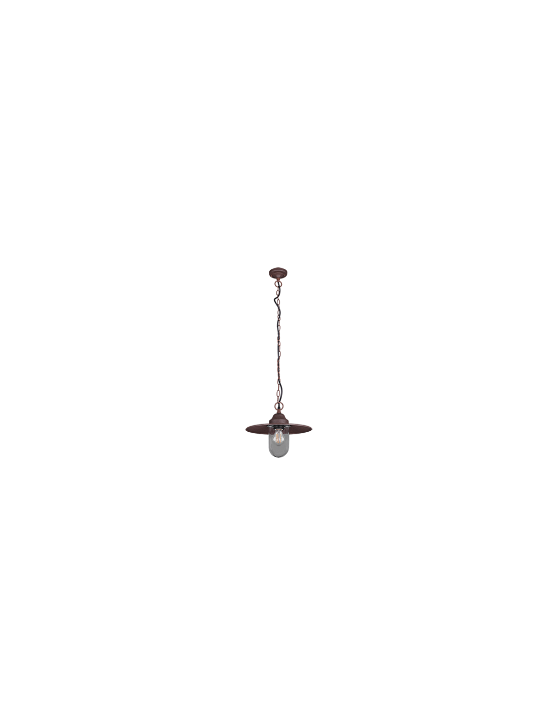 Suspensión 1xE27 Brenta Rust Vidrio Difusor IP44 Trio Lighting