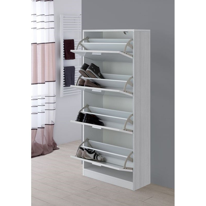 Zapatero de cuatro compartimentos línea STELLA gris 70x29x156 cm