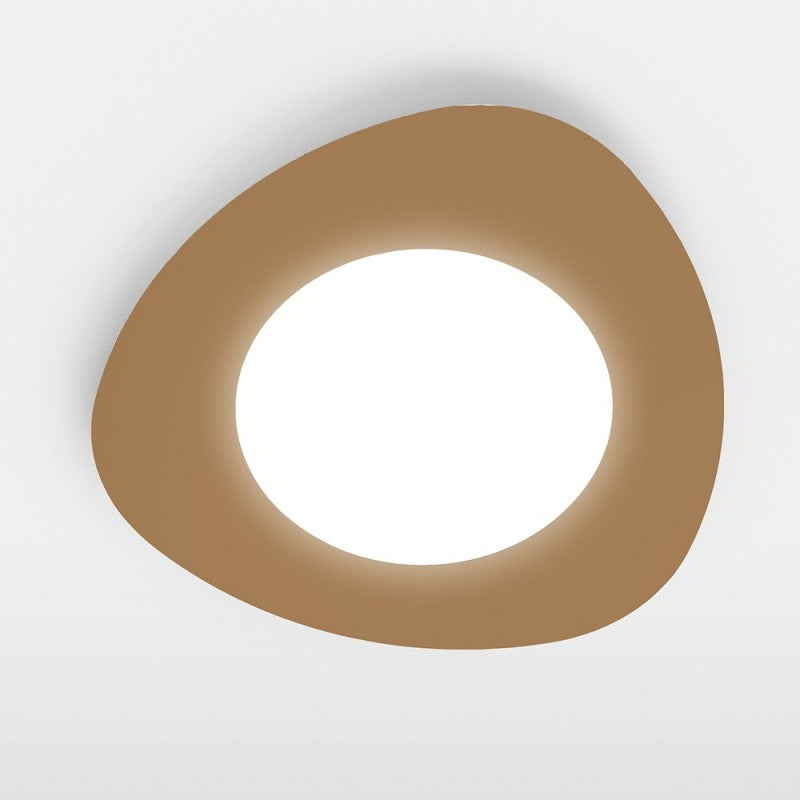 Plafón LED integrado de metal dorado 42x h5 cm