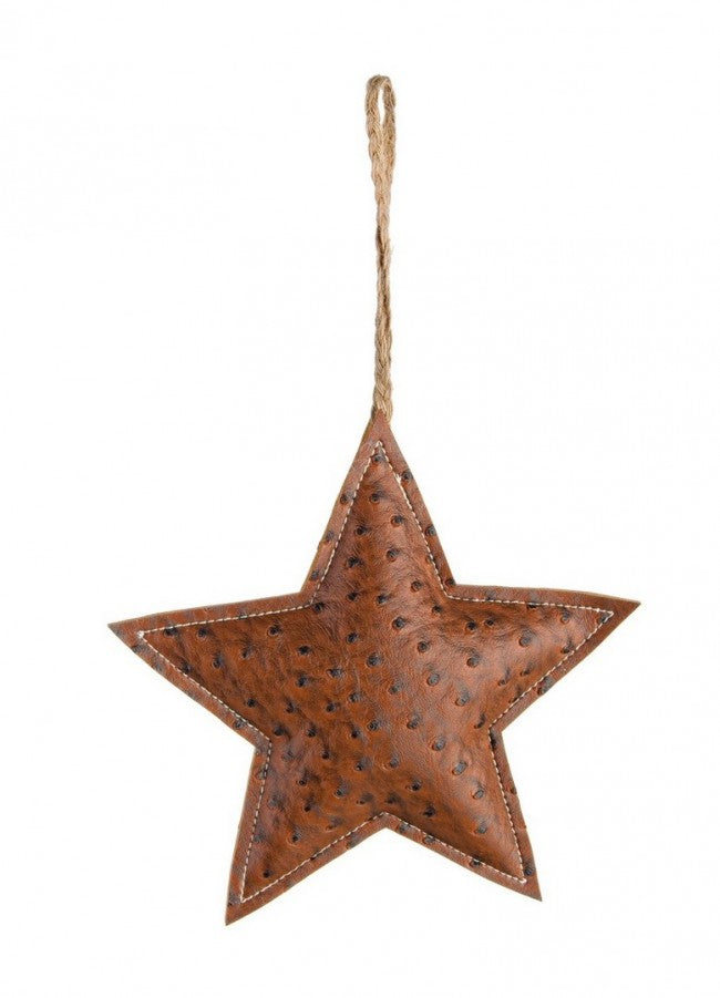 12x Colgante de estrella marrón suave