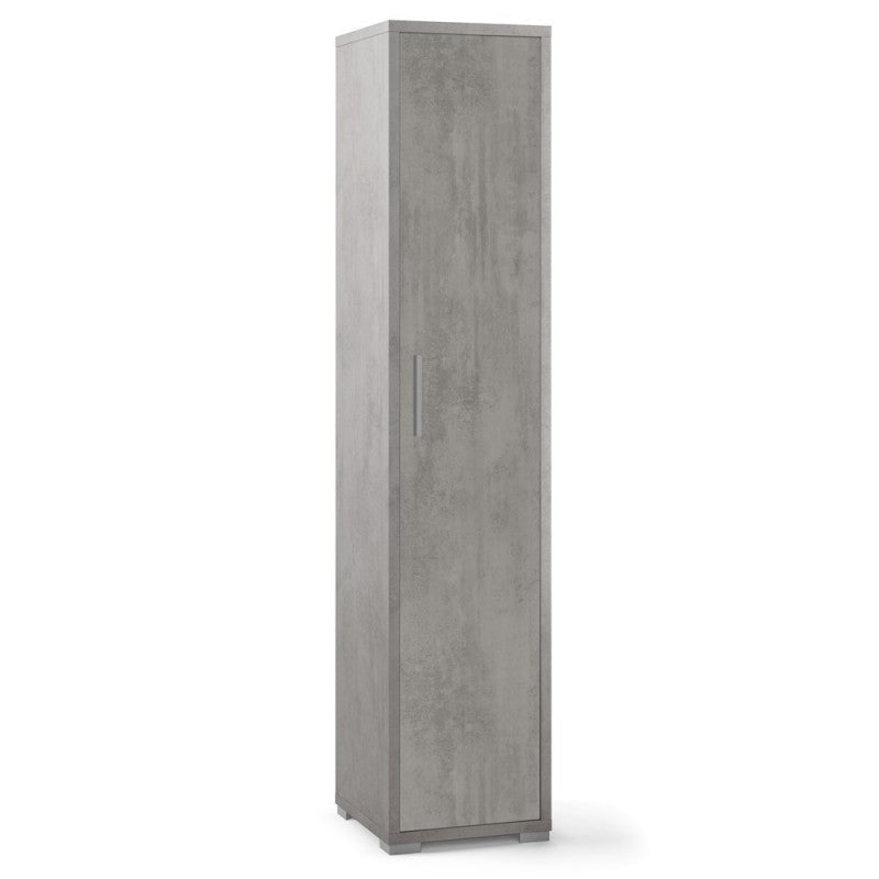 Armario multiusos estrecho en madera Beton Cemento 39x41x h182 cm