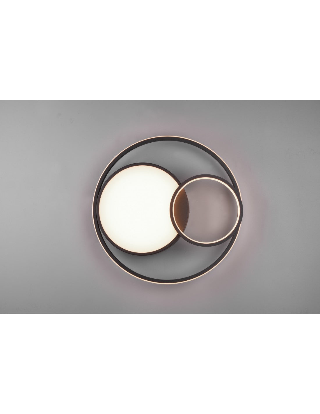 Plafón moderno Vuelta negro 3 LED Dimmer 28w Trio Lighting