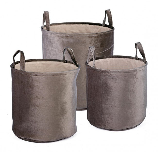 3x Set 3 P. Terciopelo A Objetos Beige