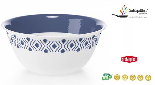 Ensaladera Blue 29 de calidad extra con opción de tapa para comida, 100% Made in Italy.