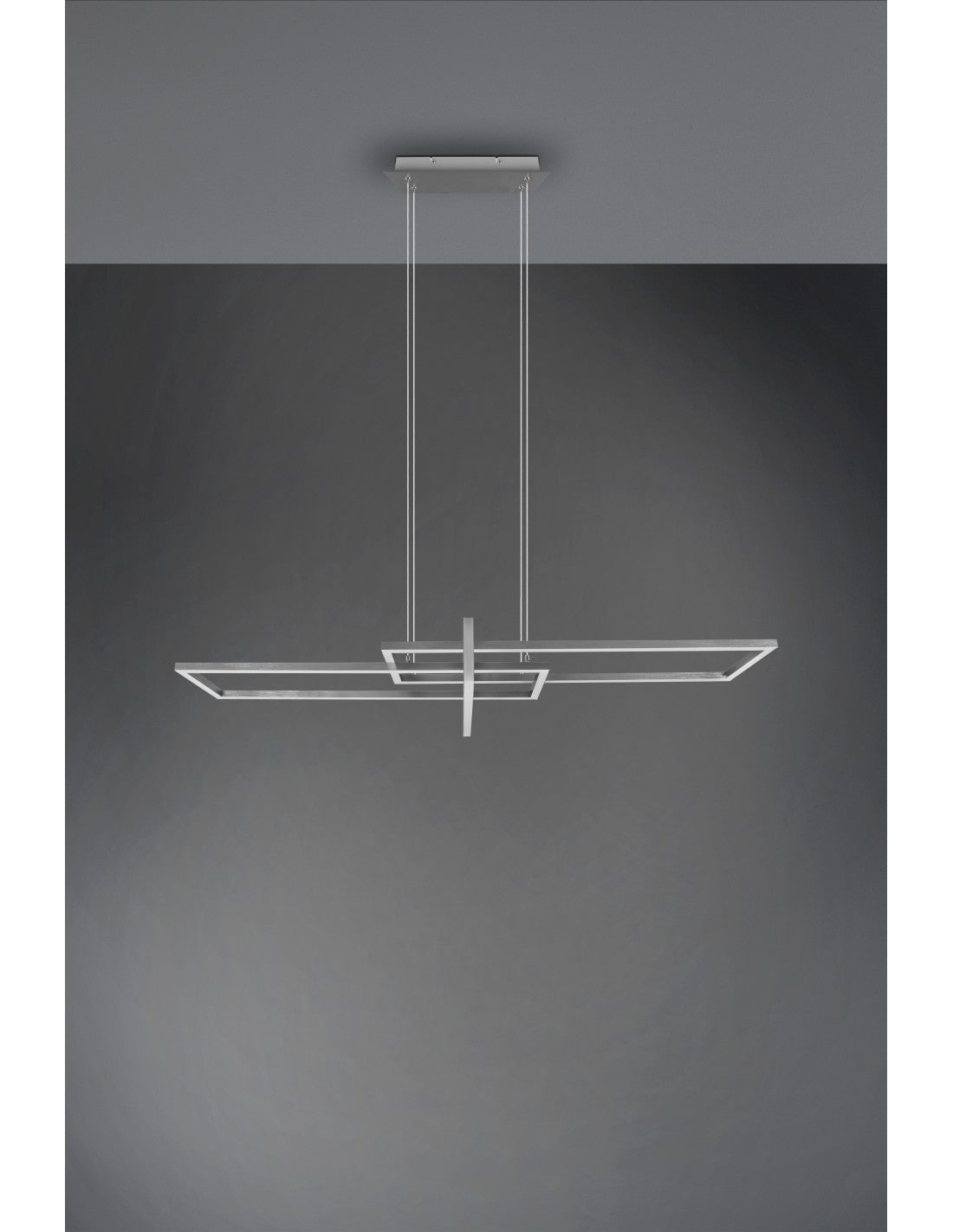 Salinas Suspensión 3 LEDs Rectángulo 34w Níquel L110 cm Regulable Trio Lighting