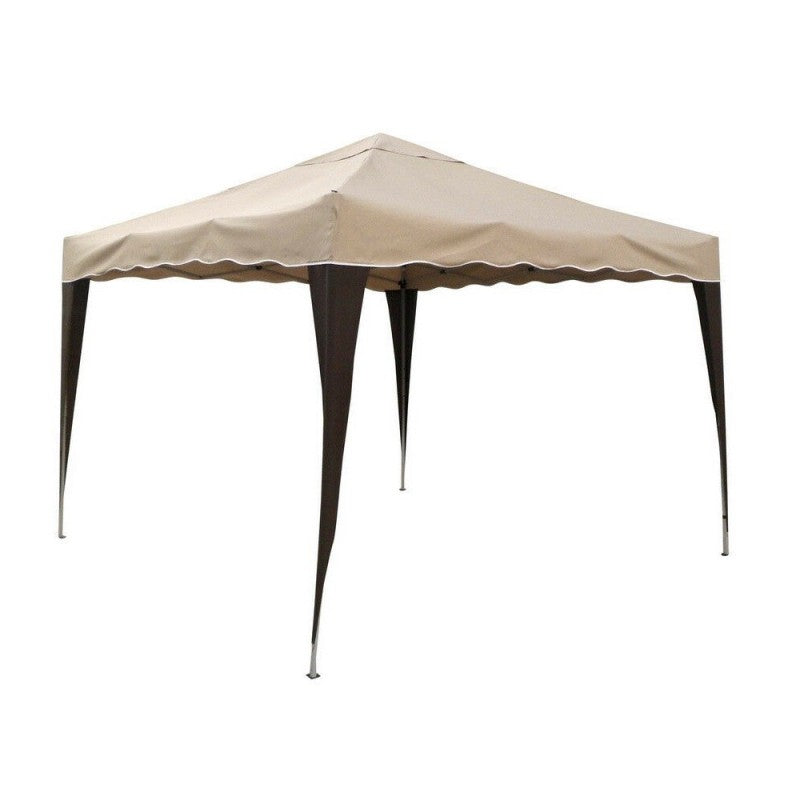 Cenador de jardín plegable portátil beige 3 x 3 m