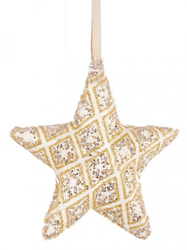 Colgante 4x Estrella Dorada Rombo