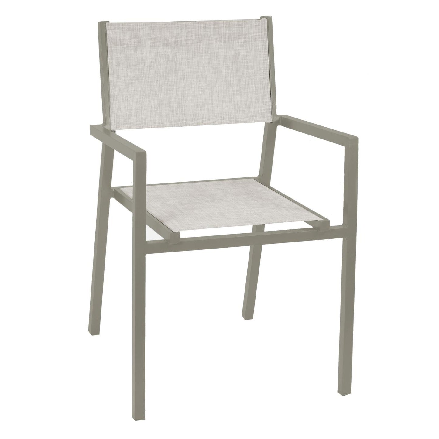 Sillón Cleveland de aluminio y textileno gris tórtola mate cm55x56 x h86