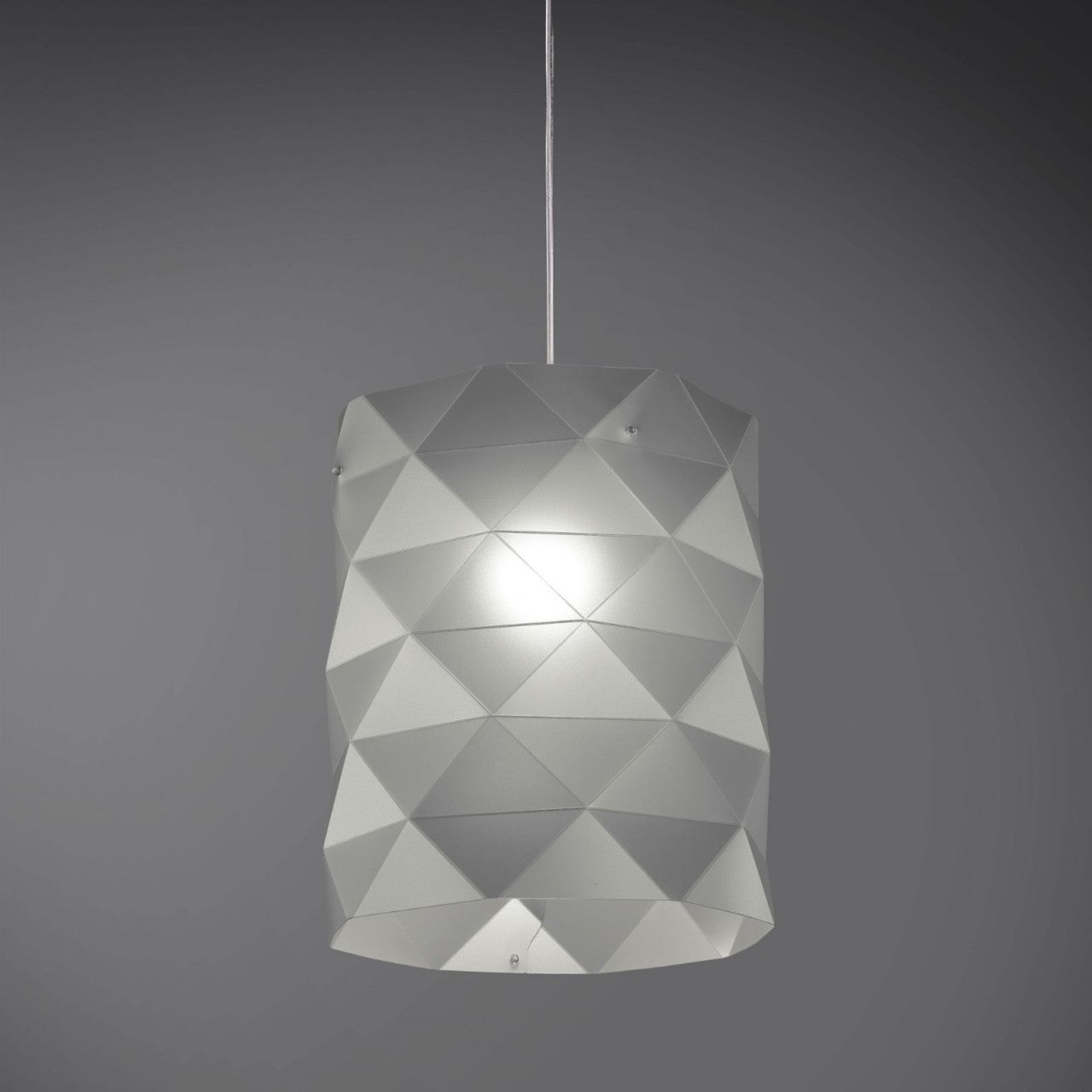 Suspensión plateada en metal cromado cm. 27x32h