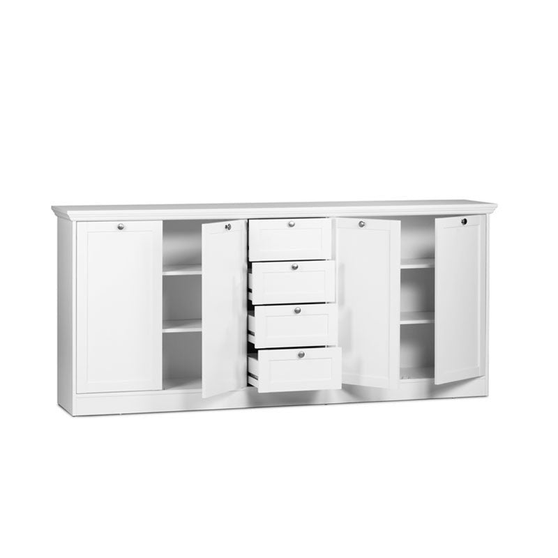 Mobile credenza 4 ante 4 cassetti colore bianco 200x40xh.90 cm EFFEZ