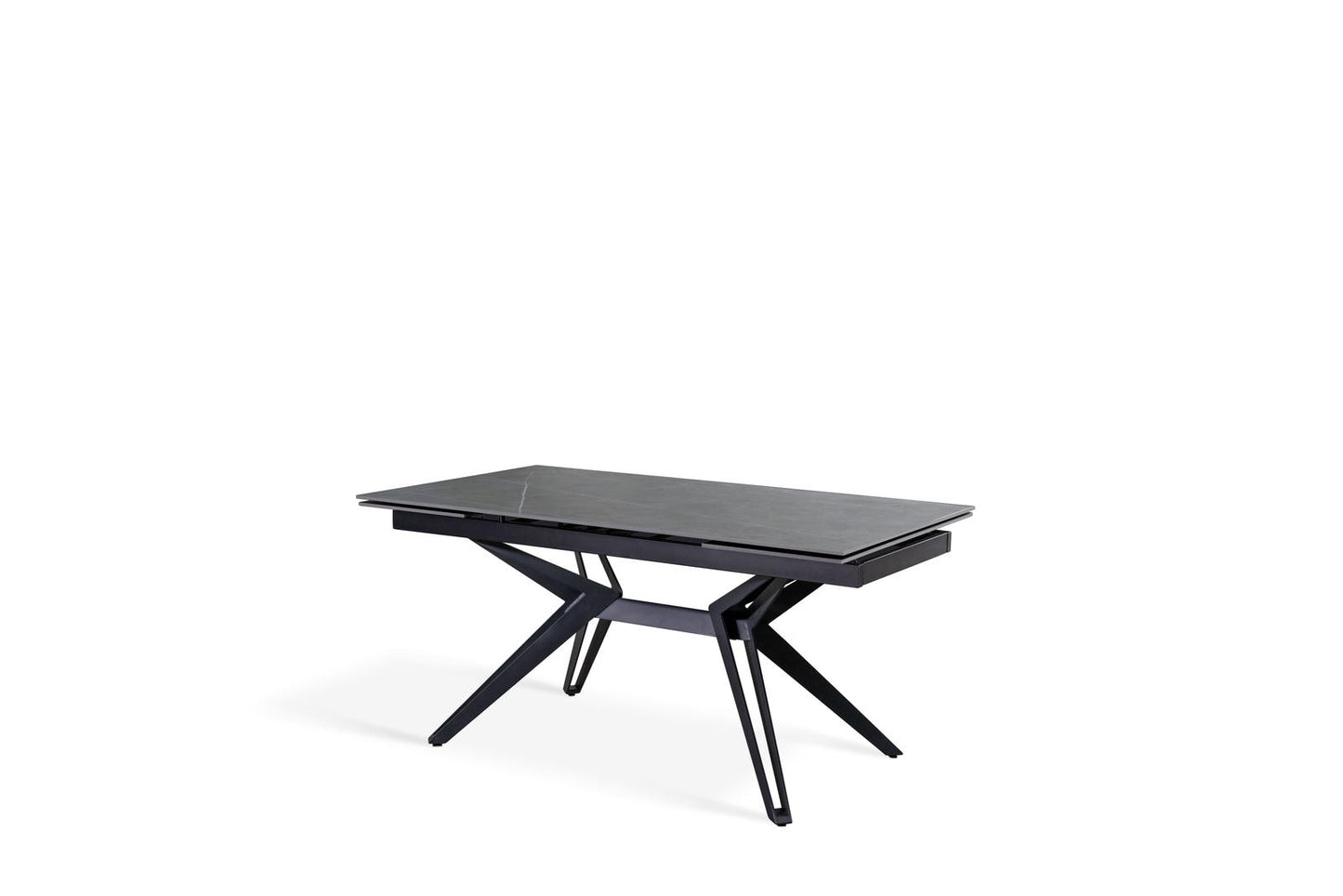 Mesa extensible gris-negra 90 cm x 160-240 cm cm Alt. 76 cm