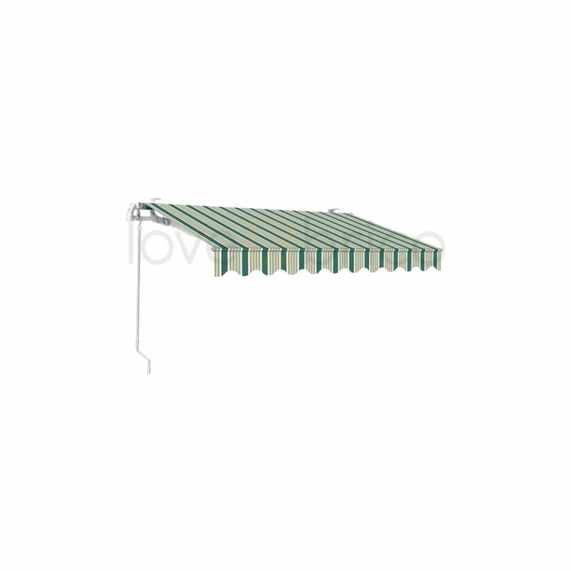 Toldo Enrollable con Barra Cuadrada de Aluminio 300X200 Verde/Blanco Sangiorgio