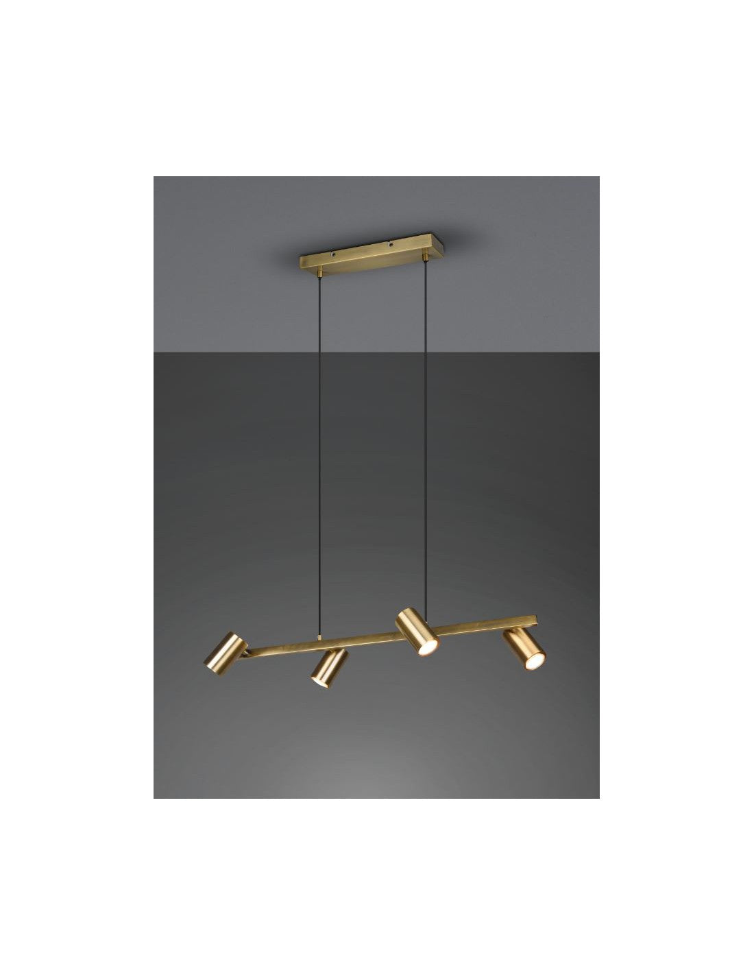 Suspensión 4 Focos Orientables GU10 Marley Latón Envejecido Trio Lighting