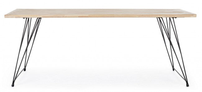 DISTRICT mesa industrial de diseño de madera 200x90x h76 cm