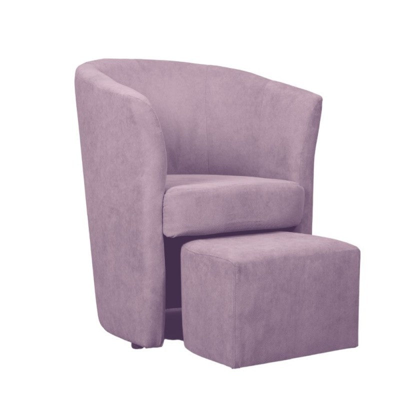 Sillón de tela con puf extraíble DJERBA Rosa antiguo 63,5x 62,5x h76 cm