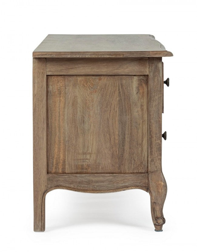 Mueble TV de madera de estilo clásico con 2 cajones